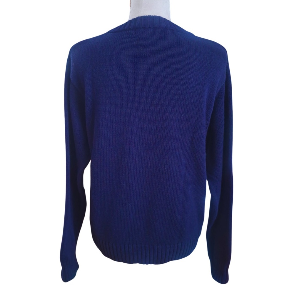 American Portrait USA Flag Retro Americana Knit Sweater Navy Blue Patriotic Sz M - Picture 2 of 8